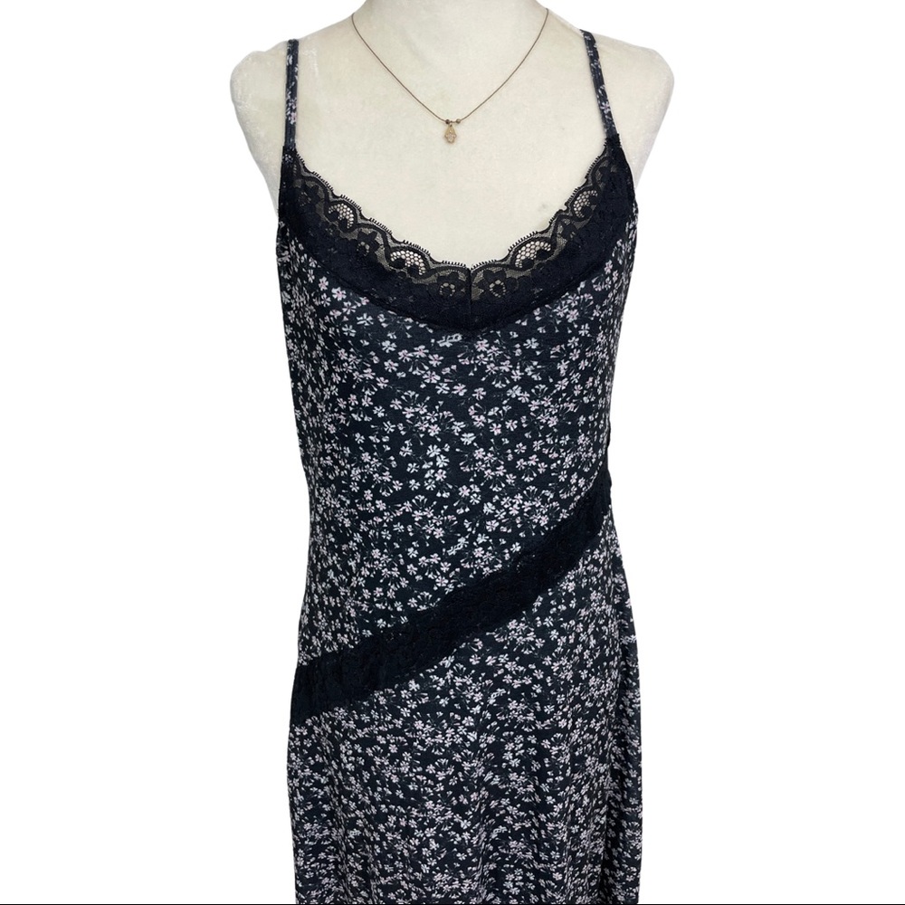 Topshop Maxi Floral Dress Navy